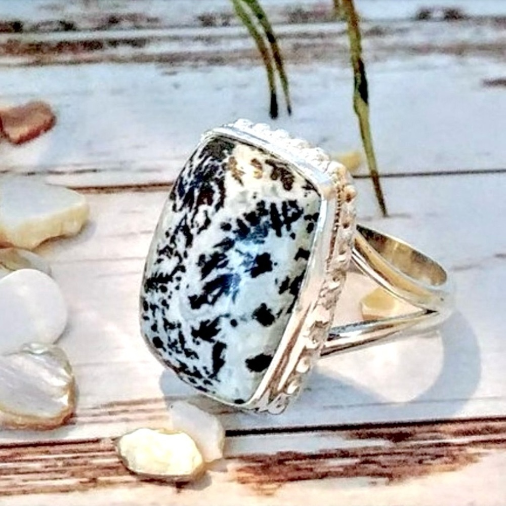 Wyoming Medicine Bow Plume Agate Sterling Silver Ring - Picture 6 of 6